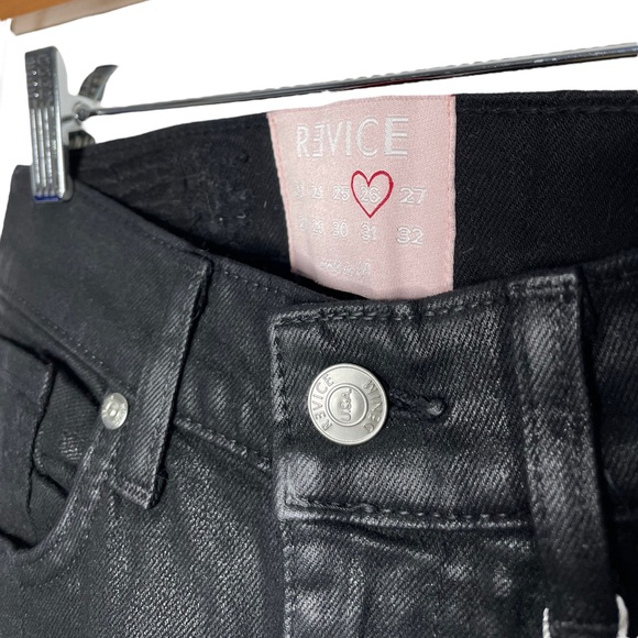 Revice | NWT Venus Black Coated Star Butt Straight Leg Jeans 26 - Picture 3 of 11